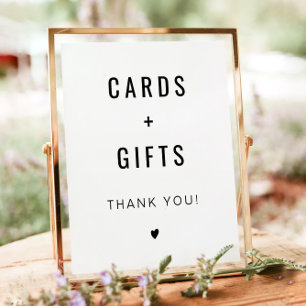 Affiche ZARA Moderne Minimaliste Cartes et Cadeaux Mariage
