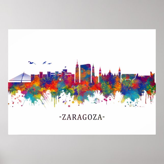 Affiche Zaragoza Espagne Skyline (Devant)