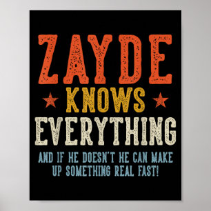 Affiche Zayde sait tout fête des pères rétro vintage