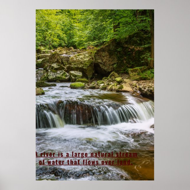 Affiche Zazzle eau peinture de toile naturelle (Devant)