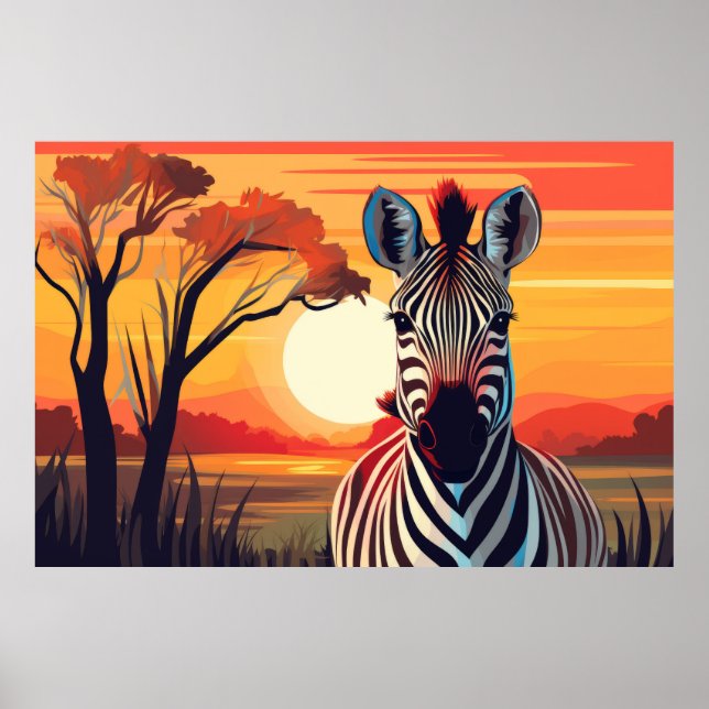 Affiche Zebra Animal Jungle Nature sauvage (Devant)