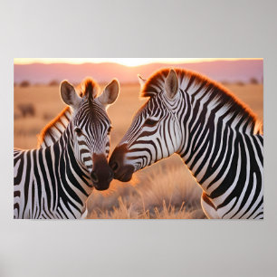 Affiche Zebra Animal Nature Faune Affection Soin