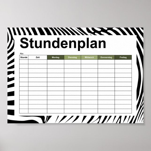 Affiche Zebra Animalprint (Devant)