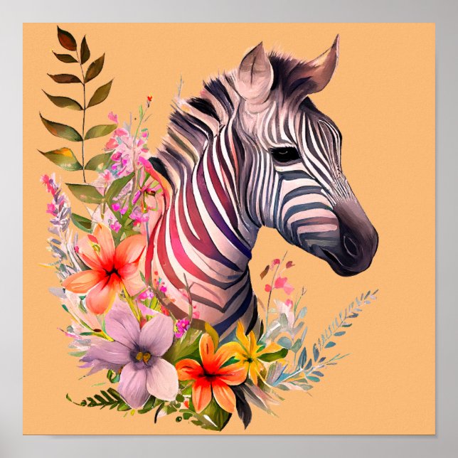 Affiche ZEBRA Aquarelle (Devant)