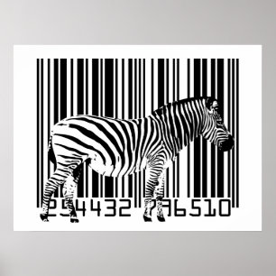 Affiche Zebra Barcode Art