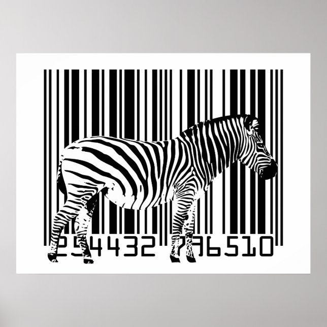 Affiche Zebra Barcode Art (Devant)
