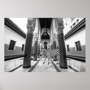 Affiche Zebra Black White Building Landscape