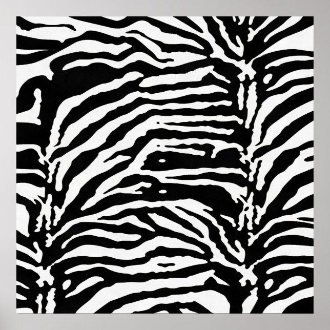 Affiche Zebra Camouflage Motif artistique noir et blanc (Devant)
