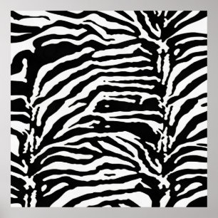 Affiche Zebra Camouflage Motif artistique noir et blanc