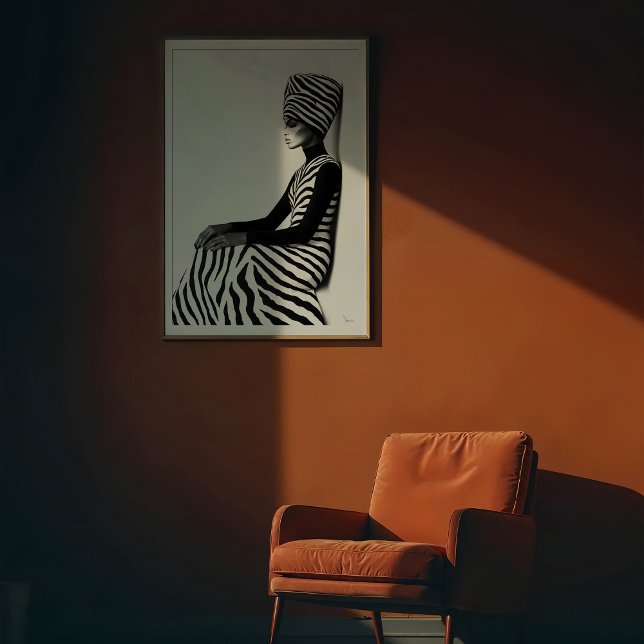 Affiche Zebra Chic : Mode Graphique Monochrome (Créateur téléchargé)