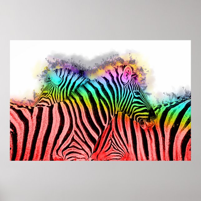 Affiche Zebra Couple Art (Devant)
