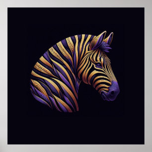 Affiche Zebra Purple