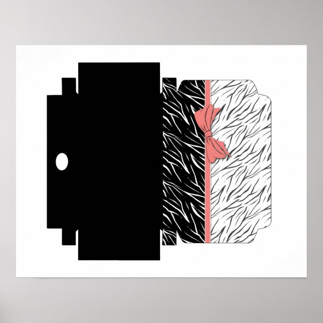 Affiche Zebra skin black white tiger leather stripes pink (Devant)