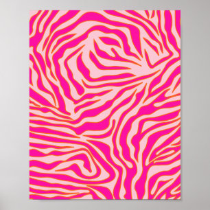 Affiche Zebra Stripes Pink Orange Wild Animal Prince