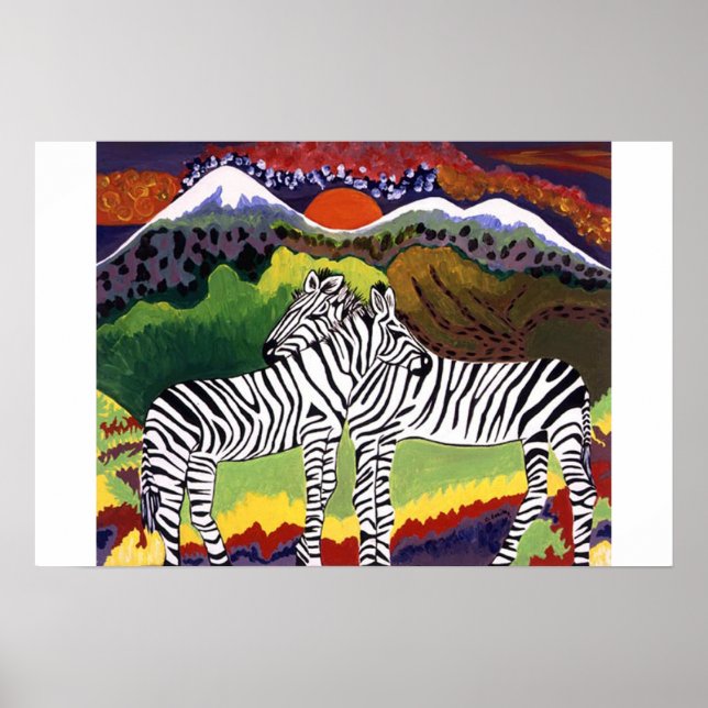 Affiche ZEBRA SUNSET, Collection africaine (Devant)