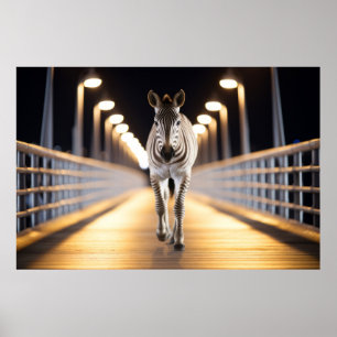 Affiche Zebra Wildlife Animal Dans La Rue En Plein Air