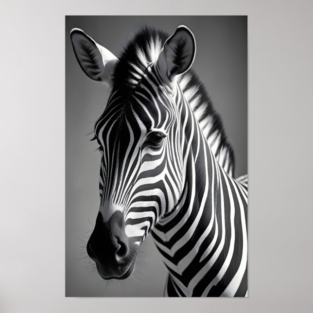 Affiche Zebra Wildlife Majestic Nature Vie Art Fond d'écra (Devant)