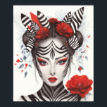 Affiche Zebra Woman - Pop Art primé<br><div class="desc">"Zebra Woman" est une oeuvre primée de l'artiste internationalement reconnue Danguole Serstinskaja. Ce portrait en noir et blanc audacieux, honoré avec la 5ème place dans la catégorie Pop Art au 2025 Art Collector Choice Awards, allie élégance surréaliste et force symbolique. Une pièce étonnante pour n'importe quel espace moderne, idéale pour...</div>