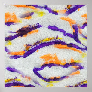 Affiche Zèbre animal sans joint. Motif d'art sale. Abstrai