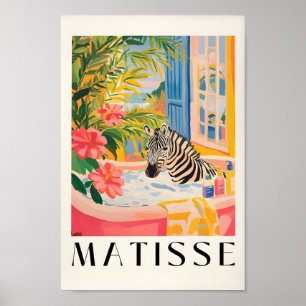 Affiche Zèbre Dans La Baignoire Drôle Poster, Peinture Mur