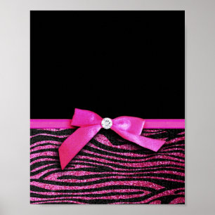 Affiche Zèbre rose chaud et ruban graphique arc