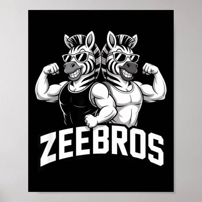 Affiche Zeebros Cute Zebra Duo Design For Zebros Lovers  (Devant)
