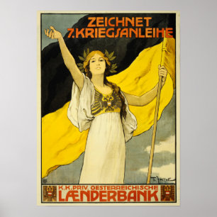 Affiche ZEICHNET KRIEGSANLEIHE Obligations de guerre Autri