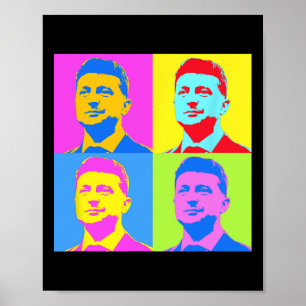 Affiche Zelensky Stand Avec Ukraine Ukrainiens Soutien Pop