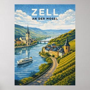 Affiche Zell Allemagne Voyage Vintage