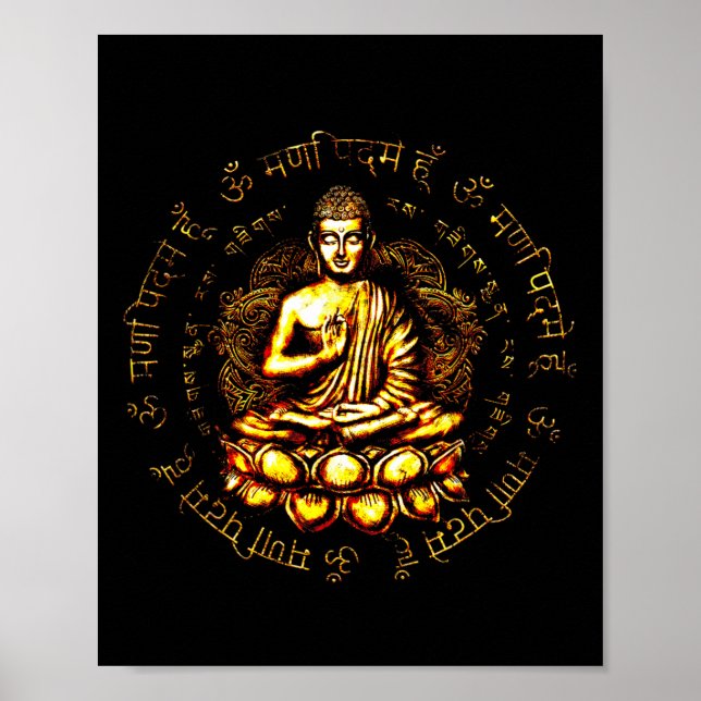 Affiche Zen Bouddha Yoga Pleine Conscience Paix  (Devant)