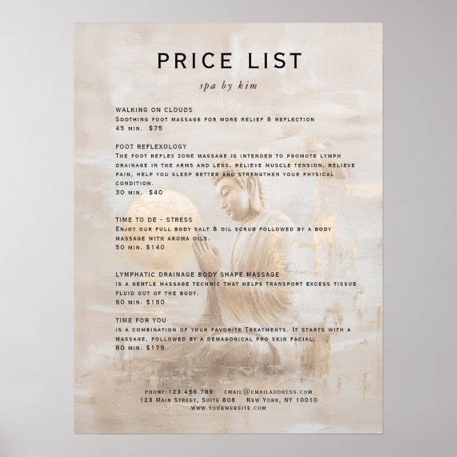 Affiche Zen Buddha Healing Spa Salon  (Devant)