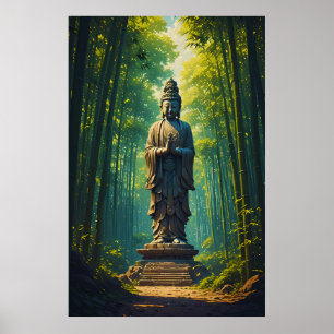Affiche Zen dans la forêt de bambou