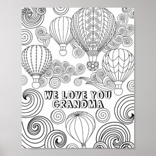 Affiche Zen Doodle Art tournois Ballons Couleur Adulte