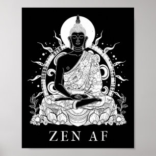 Affiche Zen du Bouddha drôle de bouddhisme Yoga Yogi Boudd