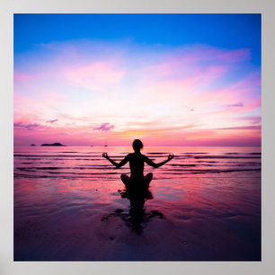 Affiche Zen, sérénité, médiation, yoga, paix, bonheur, rep