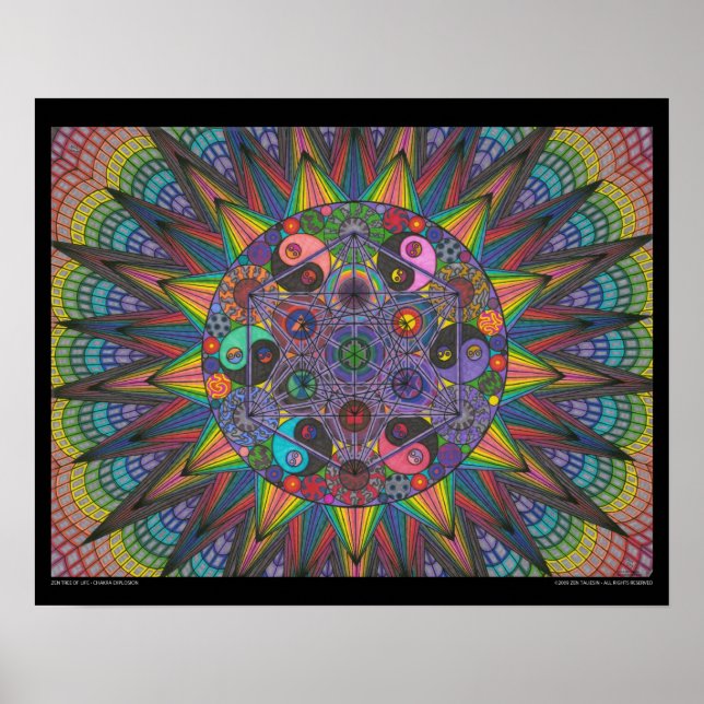 Affiche Zen Tree of Life - Chakra Explosion Imprimer (Devant)
