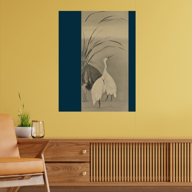 Affiche Zen Wall Decor - Minimalist Lotus & White Egrets  (Salon 2)