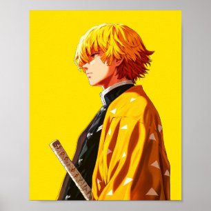 Affiche "Zenitsu Agatsuma - Tonnerre Respirant Démon Slaye