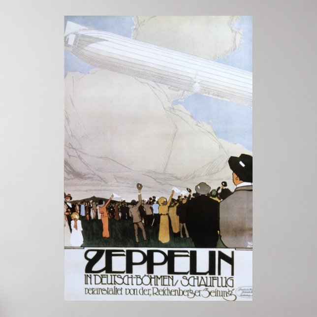 Affiche Zeppelin en Deutsch Bohmen Schauflug (Devant)