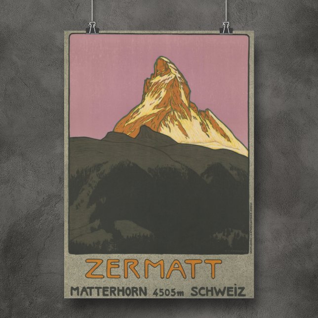 Affiche Zermatt Matterhorn Suisse Vintage Ski (Zermatt Matterhorn Vintage Switzerland Vintage Ski Poster perfect gift for ski lovers and vintage)
