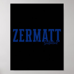 Affiche Zermatt Suisse Alpes suisses Ski alpin Souve