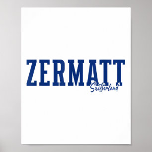 Affiche Zermatt Suisse Alpes suisses Souve de ski alpin
