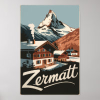 Zermatt Suisse Voyage Art Vintage