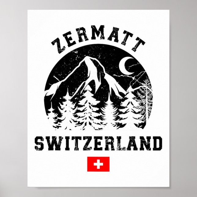 Affiche Zermatt Switzerland Ski Resort Alps Alpine Skiing  (Devant)
