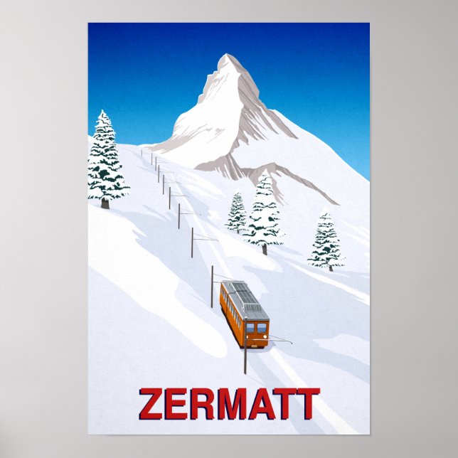 Affiche Zermatt Swizerland Ski Train (Devant)