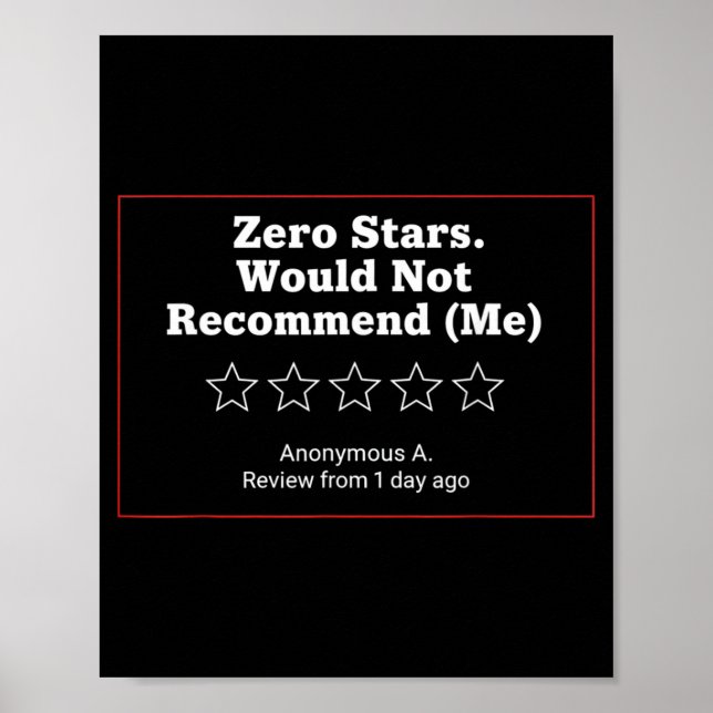 Affiche Zéro étoile, je ne recommanderais pas Funny Sarcas (Devant)