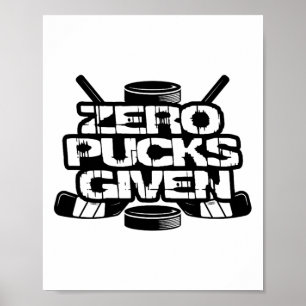 Affiche Zéro palets donnés drôle de hockey sur glace