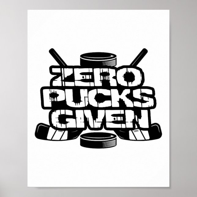 Affiche Zéro palets donnés drôle de hockey sur glace  (Devant)