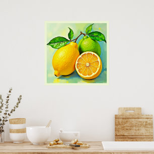 Affiche Zesty Citrus Burst Sunshine Design