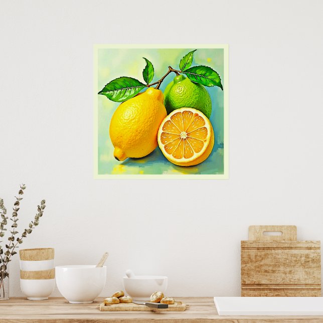 Affiche Zesty Citrus Burst Sunshine Design (Cuisine)